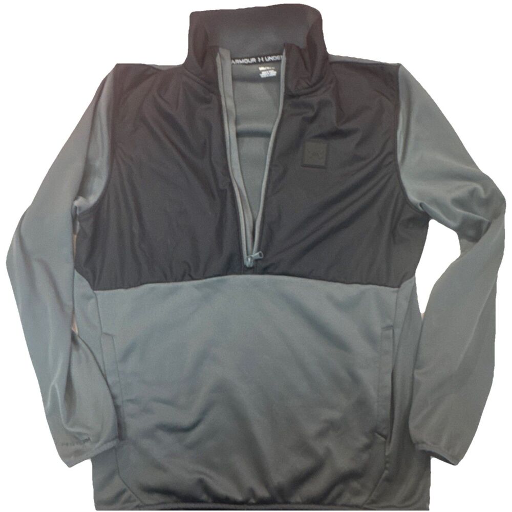 Under Armour Storm Men's Gray Black 1/4 Zip Pullover Mock Neck Activewear Size M